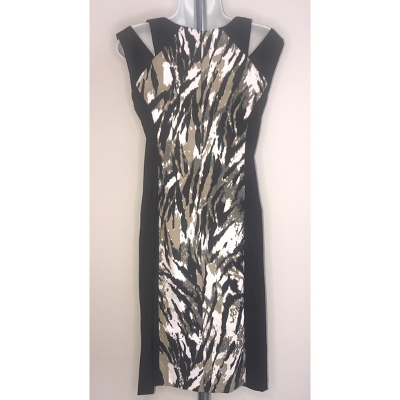 CONNECTED APPAREL BLACK ANIMAL PRINT SIZE 12 DRESS - Picture 3 of 7